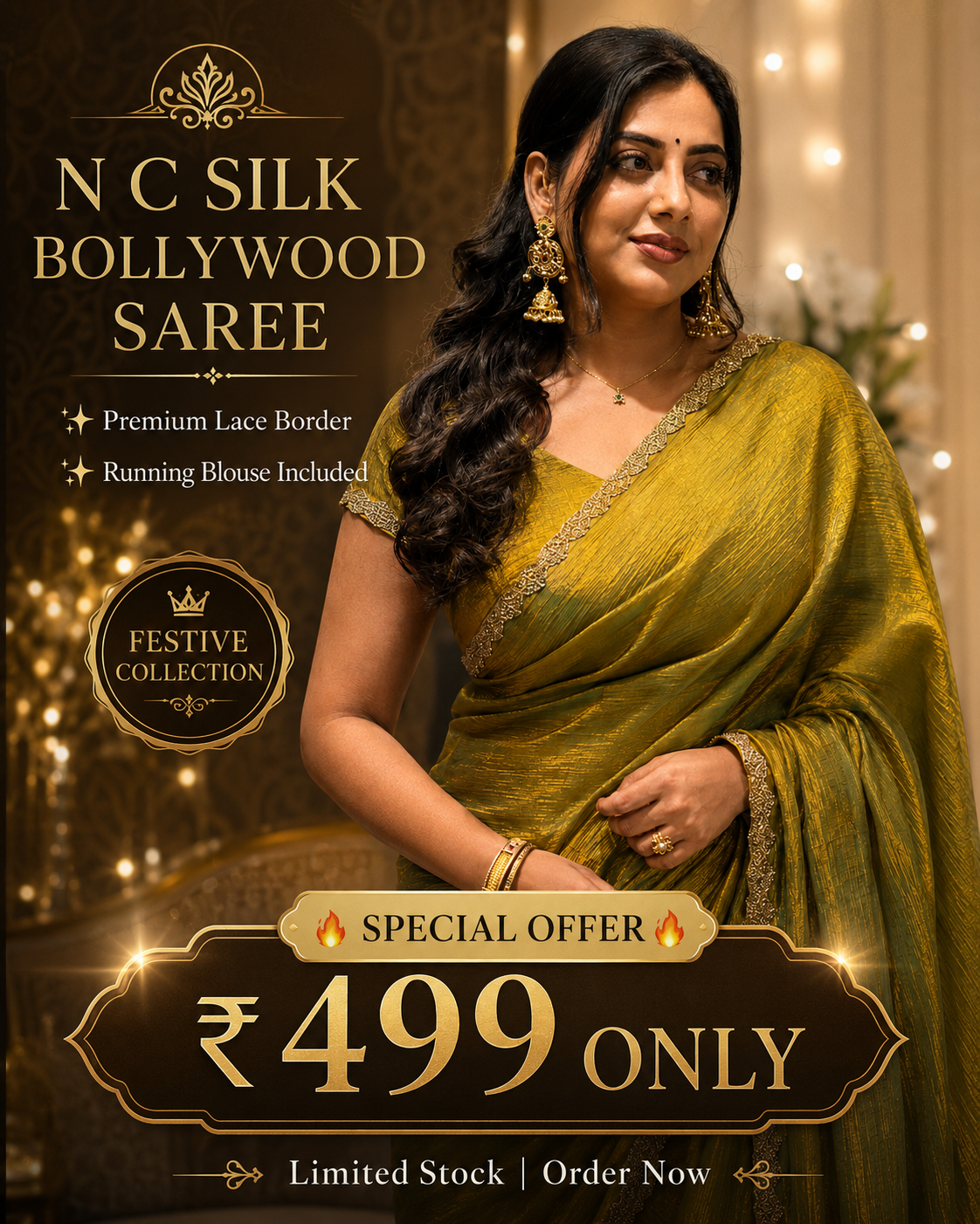 NC Silk Bollywood Saree: मध्य प्रदेश की महिलाओं के लिए सिर्फ ₹499 में Premium Festive Look